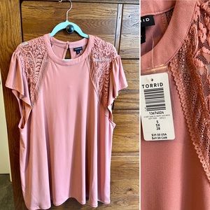 Dusted Rose colored Top from Torrid. Size 5.
